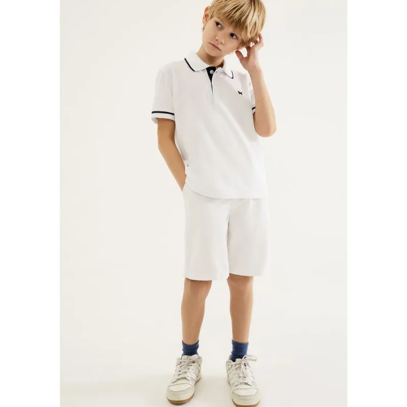 Bermuda Básica Infantil Menino Em Sarja - Branco 014