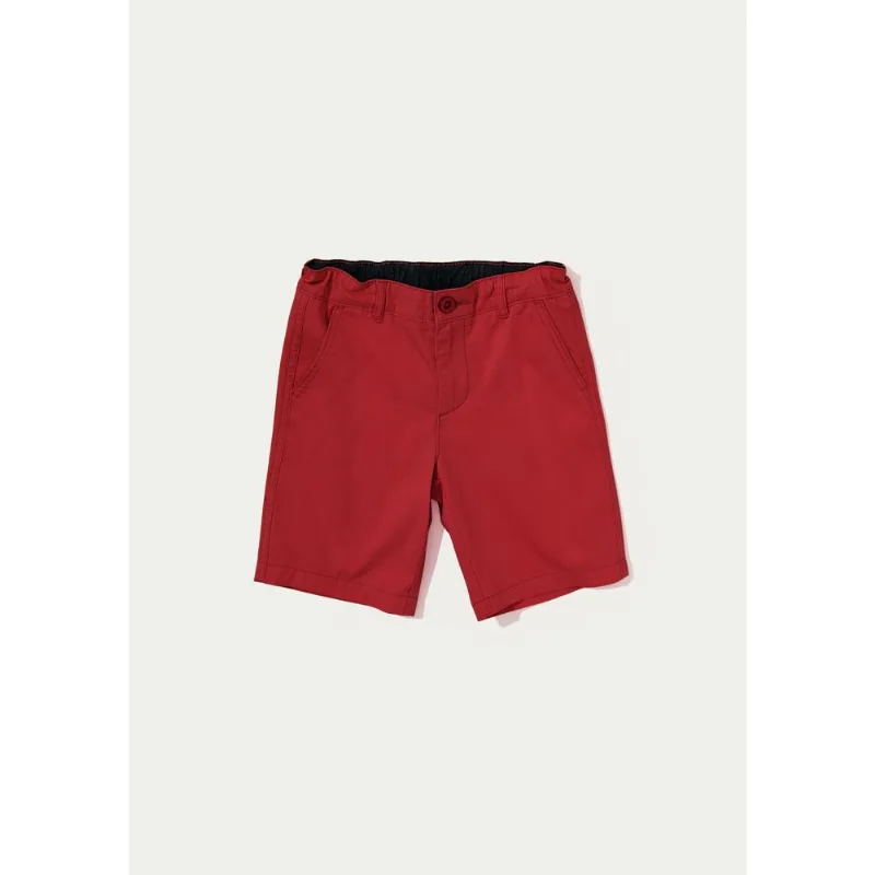 Bermuda Básica Infantil Menino Em Sarja - Vermelho 008