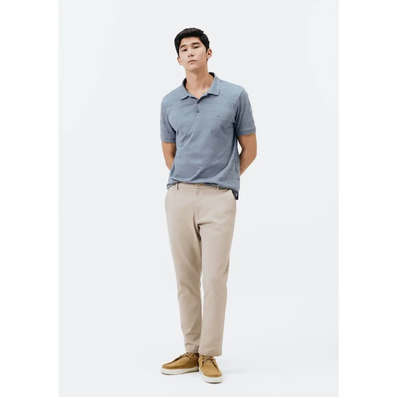 Calça Em Sarja Masculina Taper Chino - Bege 040