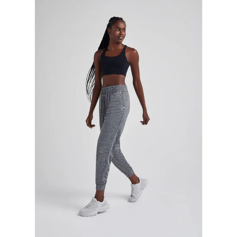 Calça Esportiva Feminina Jogger Em Poliamida - Cinza M