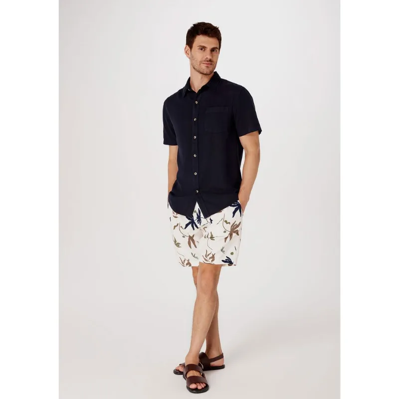 Bermuda Masculina Chino Estampada Em Linho - Off white 038