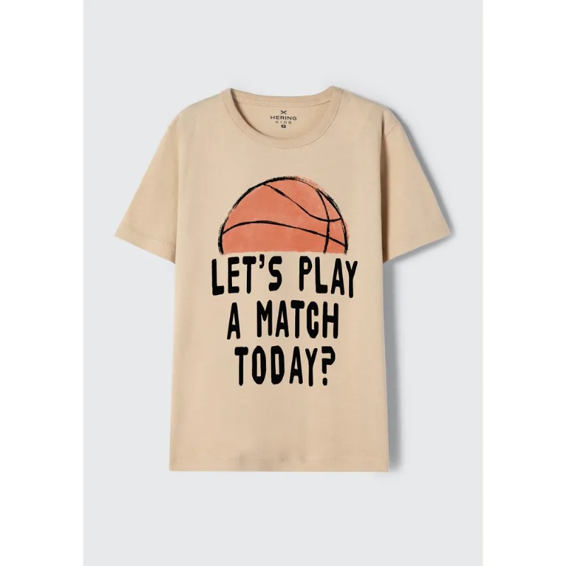 Camiseta Infantil Menino Manga Curta Com Estampa - Marrom 016