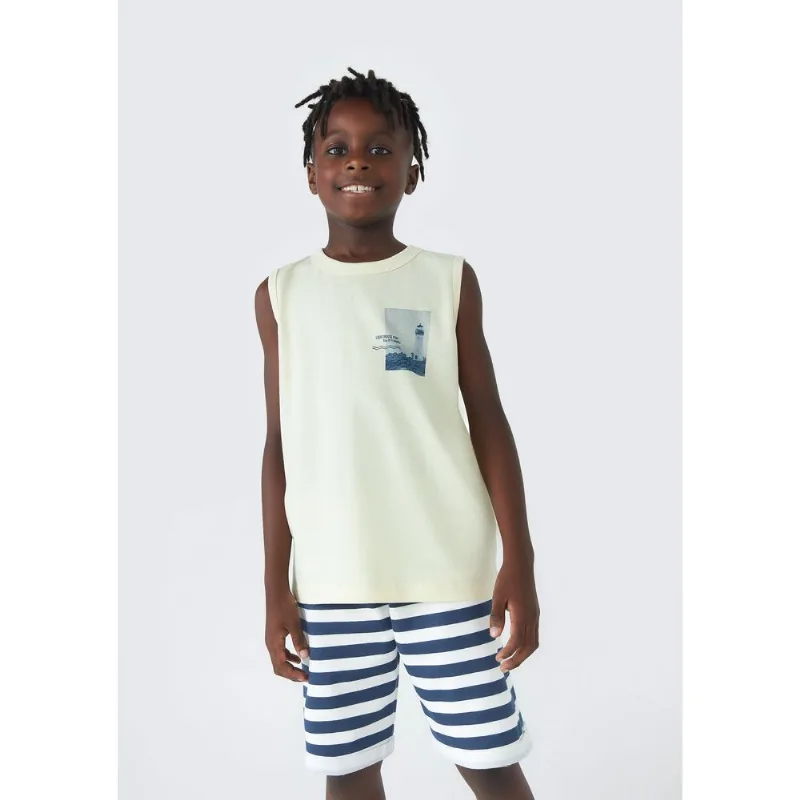 Conjunto Regata Menino Infantil Com Estampa - Amarelo 004