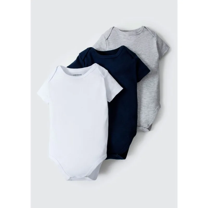 Kit Com 3 Bodies Bebê Unissex Em Ribana - Multicolorido 12M