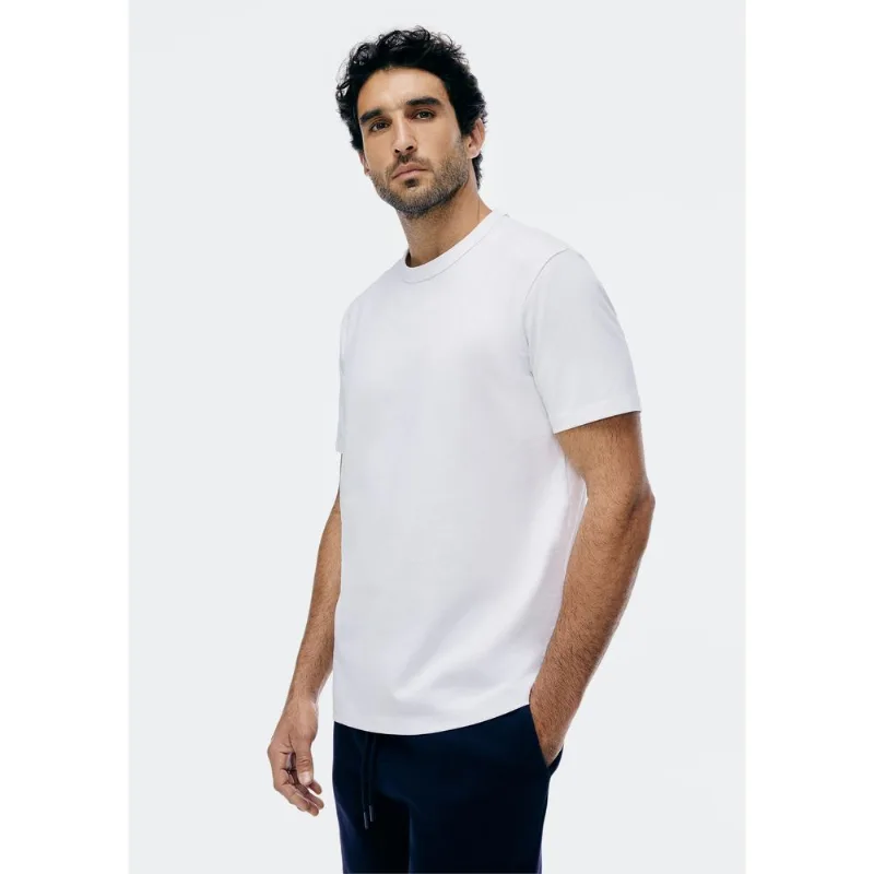 Camiseta Básica Masculina Areia Em Algodão Peruano - Branco P
