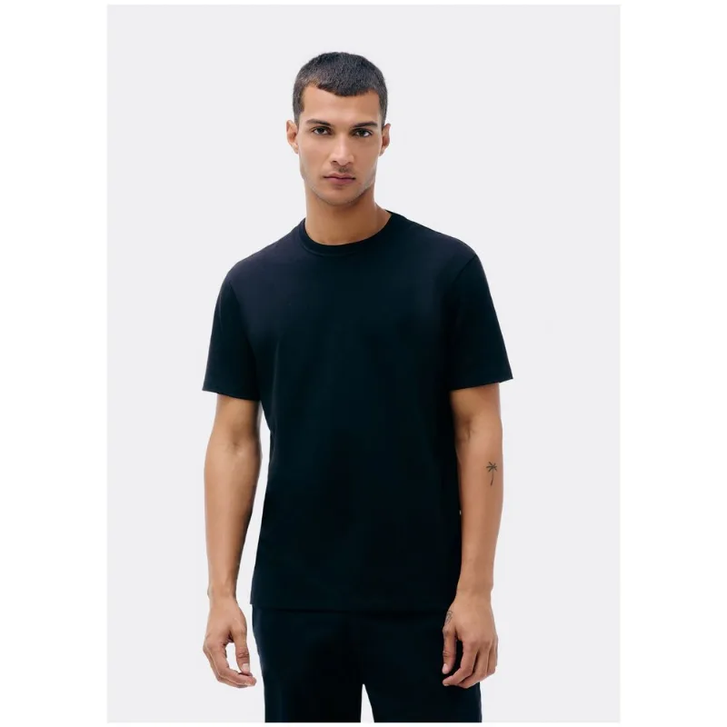 Camiseta Básica Masculina Areia Em Algodão Peruano - Preto G
