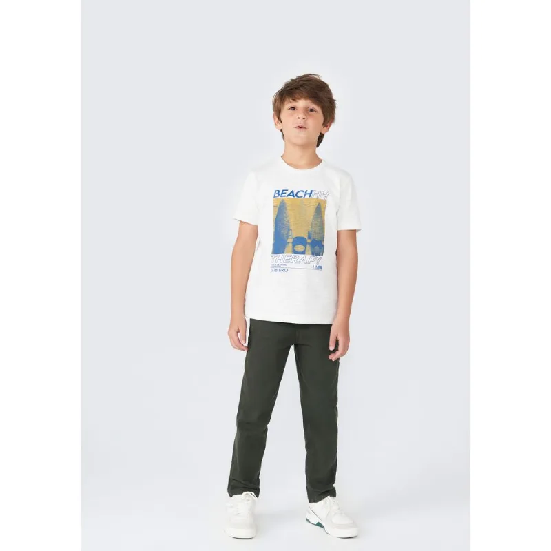 Camiseta Infantil Menino Estampada Flamê - Off white 012