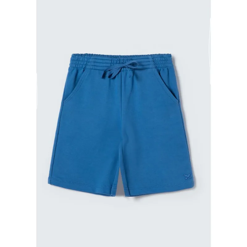 Bermuda Básica Infantil Menino Em Moletom - Azul 004