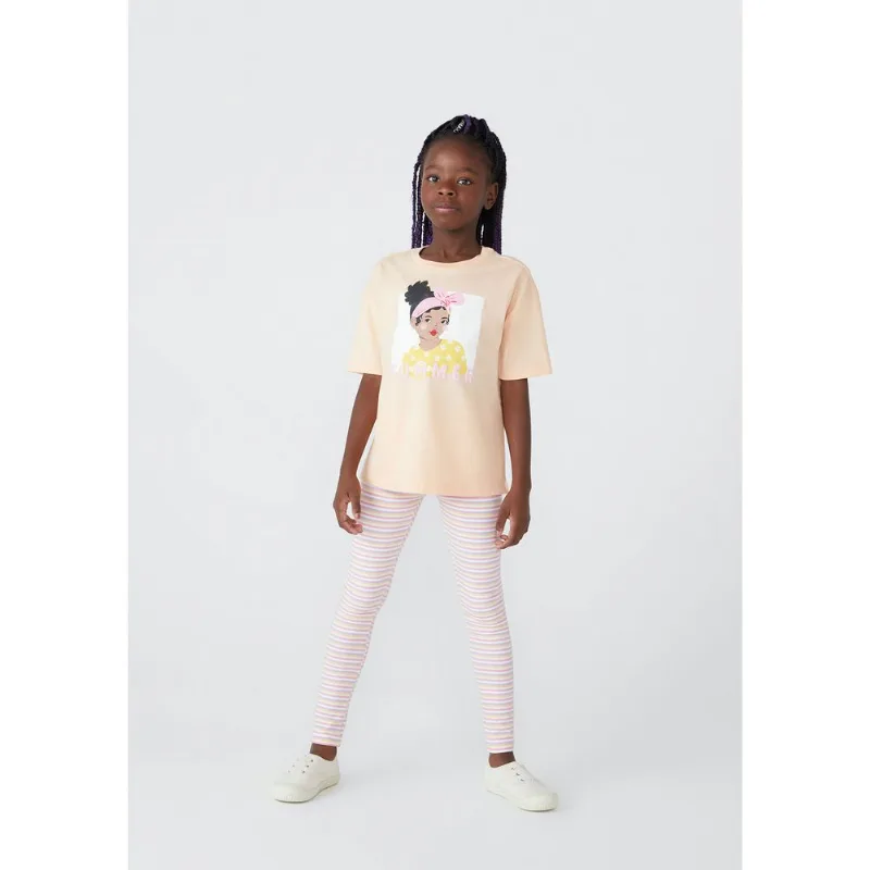 Calça Legging Infantil Menina Estampada Hering Kids - Rosa 014