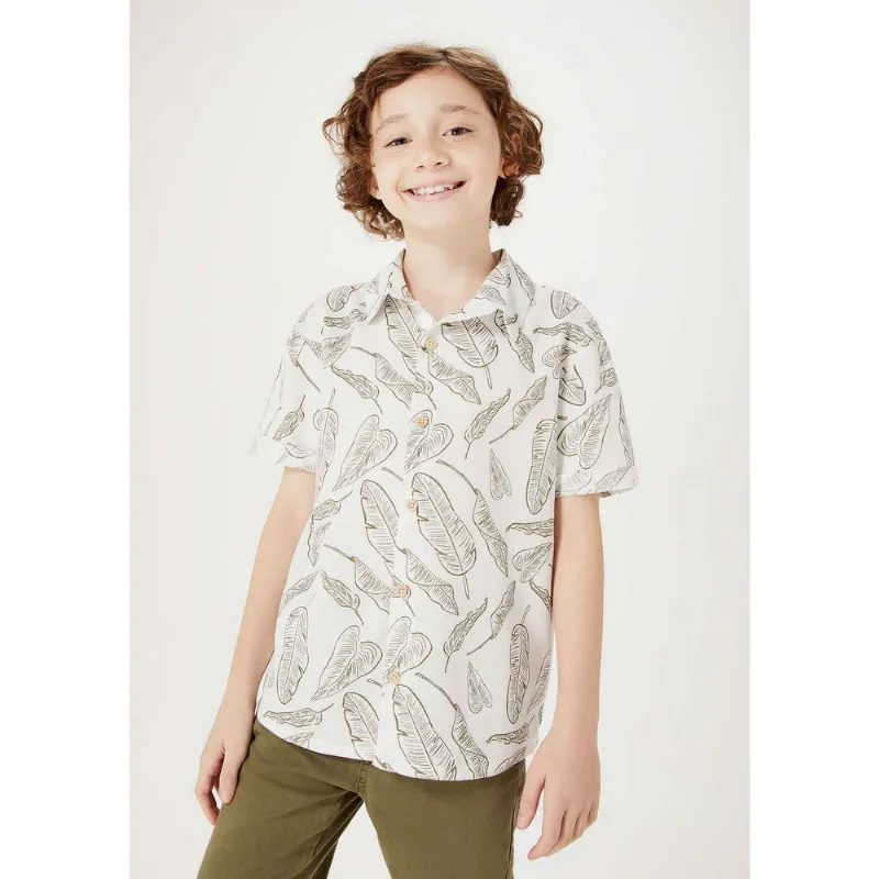 Camisa Infantil Menino Manga Curta Tal Pai Tal Filho - Off white 012
