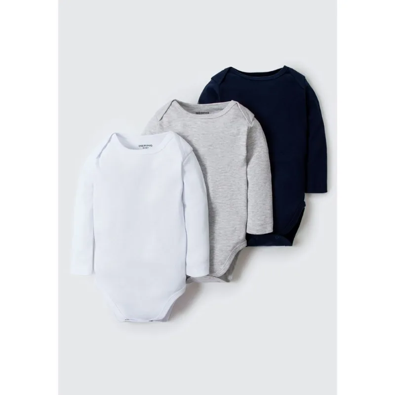 Kit Com 3 Bodies Bebê Unissex Em Ribana - Multicolorido 12M