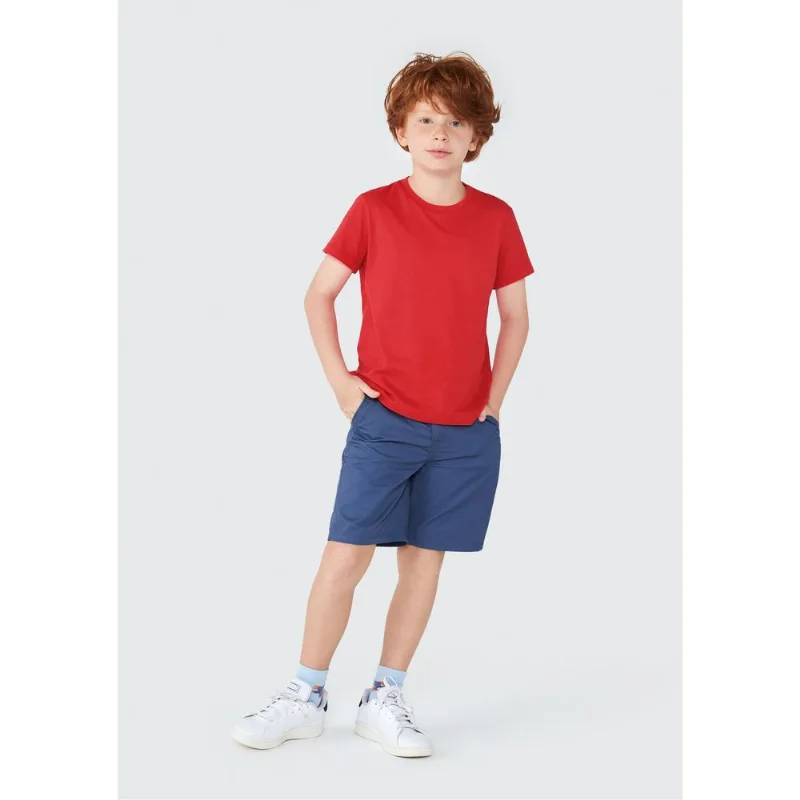 Camiseta Básica Infantil Menino Manga Curta Slim - Vermelho 010