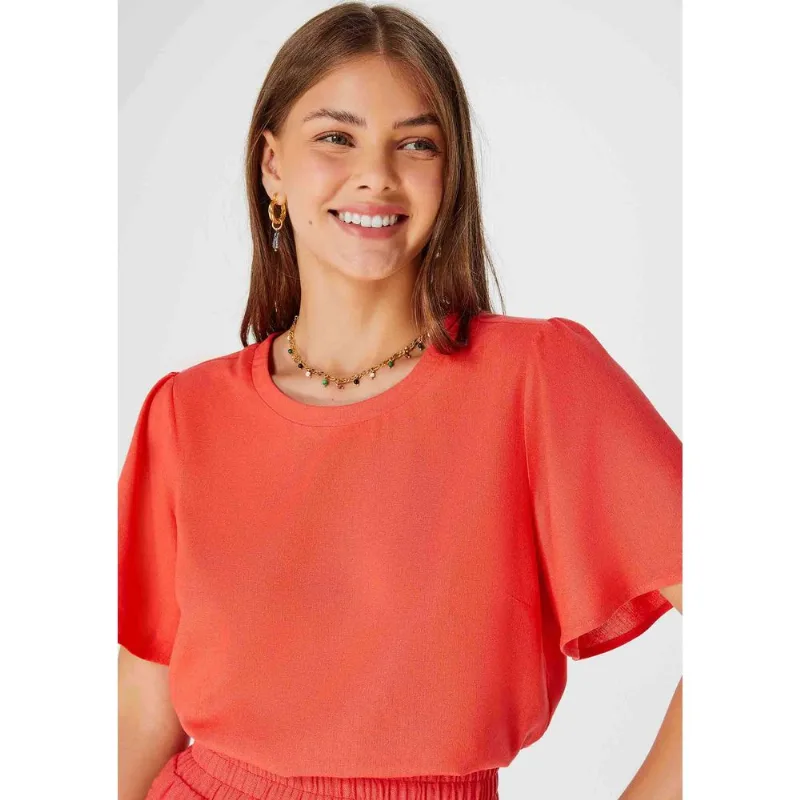 Blusa Feminina Manga Morcego Em Viscose - Vermelho M