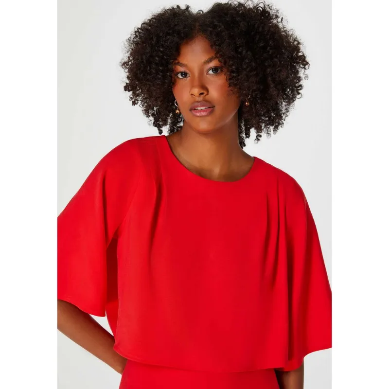 Blusa Feminina Assimétrica Manga 3/4 - Vermelho G