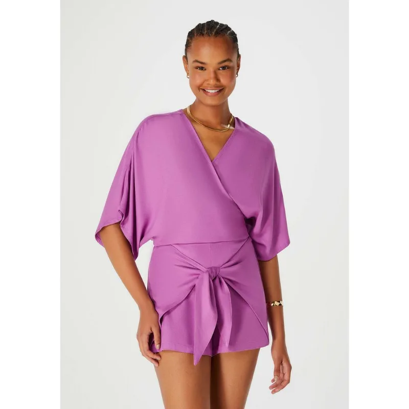 Blusa Cropped Feminina Com Transpasse - Roxo G