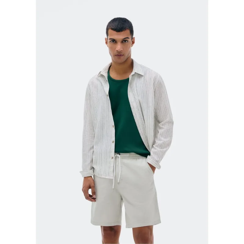 Bermuda Masculina Reta Fio Tinto - Cinza 044