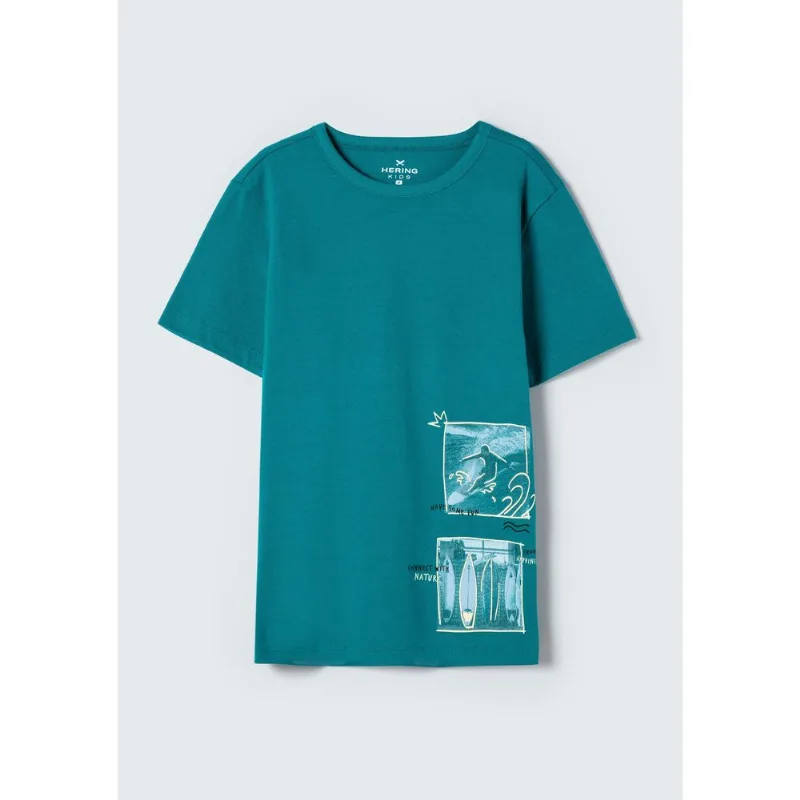 Camiseta Infantil Menino Estampada Flamê - Verde 014