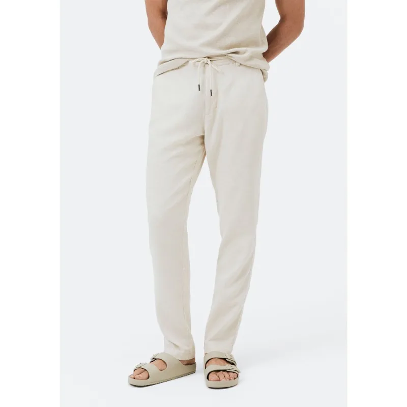 Calça Masculina Reta Em Viscolinho - Bege 038