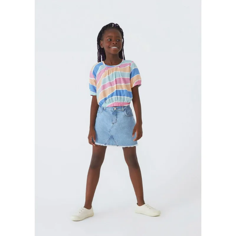 Blusa Infantil Menina Balonê Estampada - Rosa 012