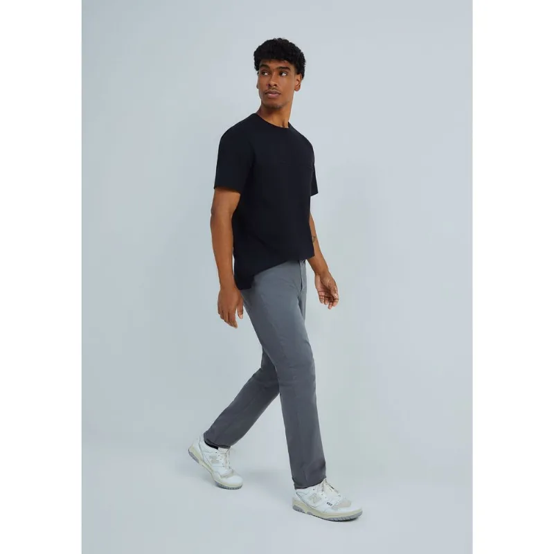 Calça Básica Masculina Slim Em Sarja Com Elastano - Cinza 038