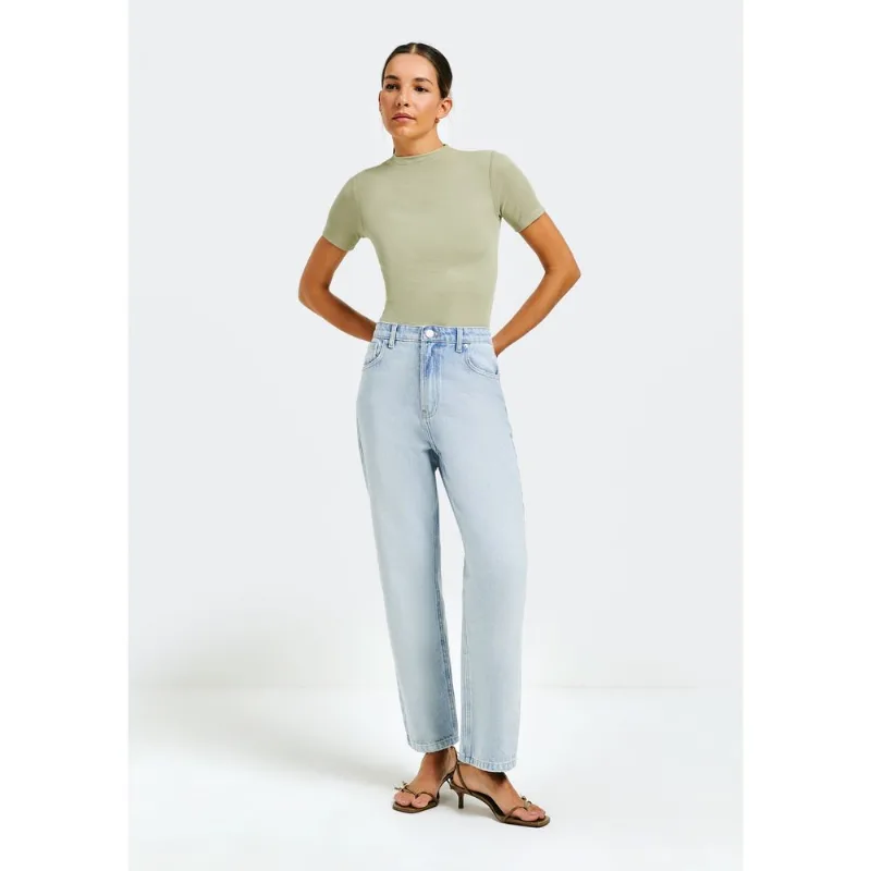 Calça Jeans Feminina Reta Cintura Alta Básicos do Brasil - Azul 046