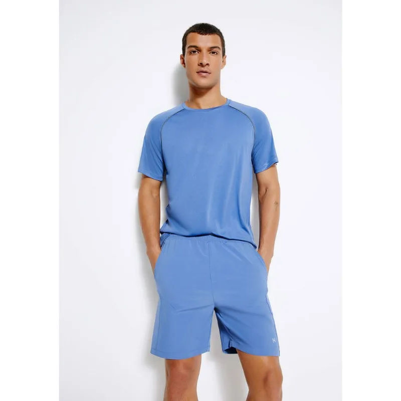 Bermuda Esportiva Masculina Com Recorte - Azul G
