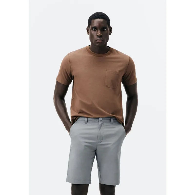 Bermuda Básica Masculina Chino Reta Em Sarja - Cinza 052