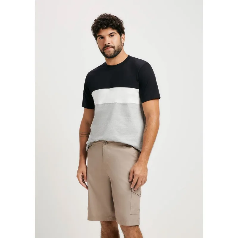 Bermuda Básica Masculina Cargo Em Sarja - Bege 038