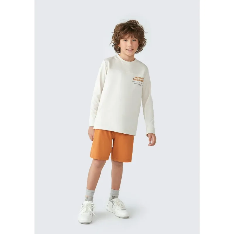 Bermuda Infantil Menino Em Tactel - Laranja 012