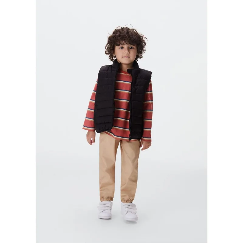 Colete Puffer Infantil Unissex Com Bolsos - Preto 008