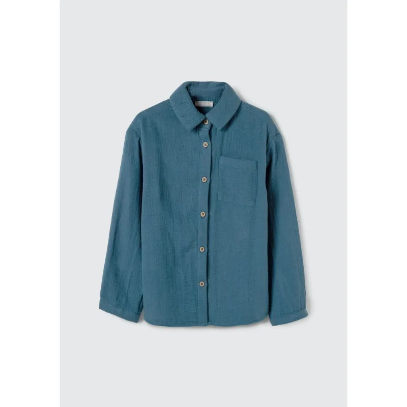 Camisa Infantil Menino Com Bolso - Azul 001