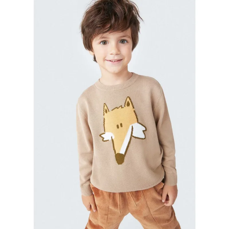 Blusão Infantil Menino Toddler Em Tricô - Bege 001