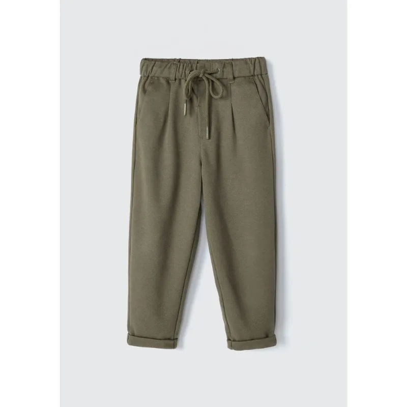 Calça Reta Infantil Menino Toddler Em Sarja - Verde 003