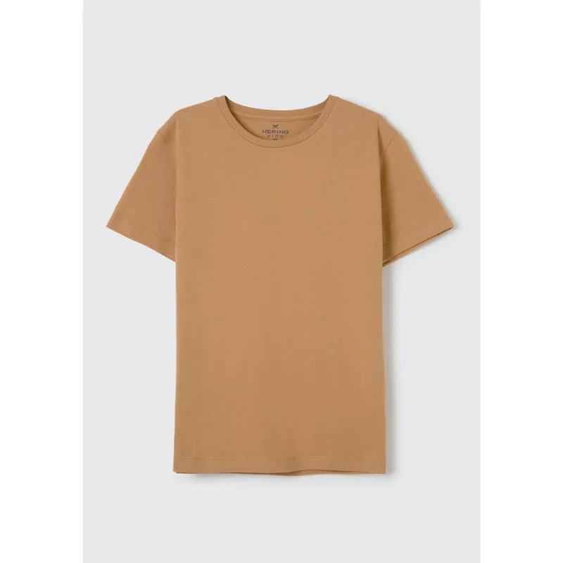 Camiseta Básica Infantil Menino Manga Curta Slim - Marrom 012