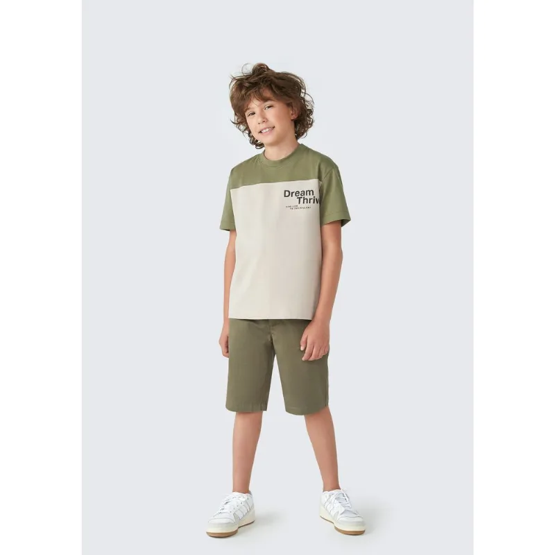Camiseta Infantil Menino Manga Curta Com Estampa - Verde 012