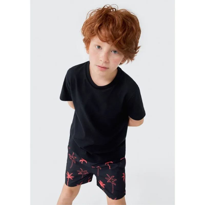 Camiseta Básica Infantil Menino Toddler Manga Curta - Preto 004