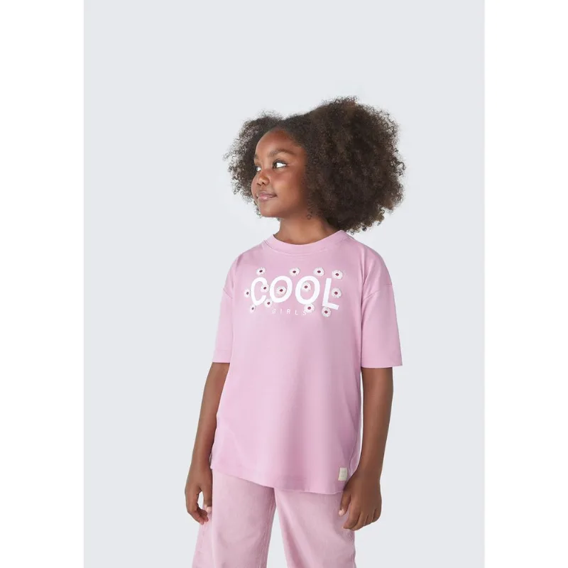 Blusa Manga Curta Infantil Menina Com Estampa - Roxo 006