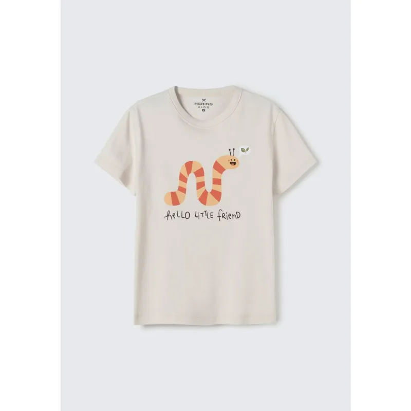 Camiseta Infantil Menino Toddler Com Estampa - Bege 002