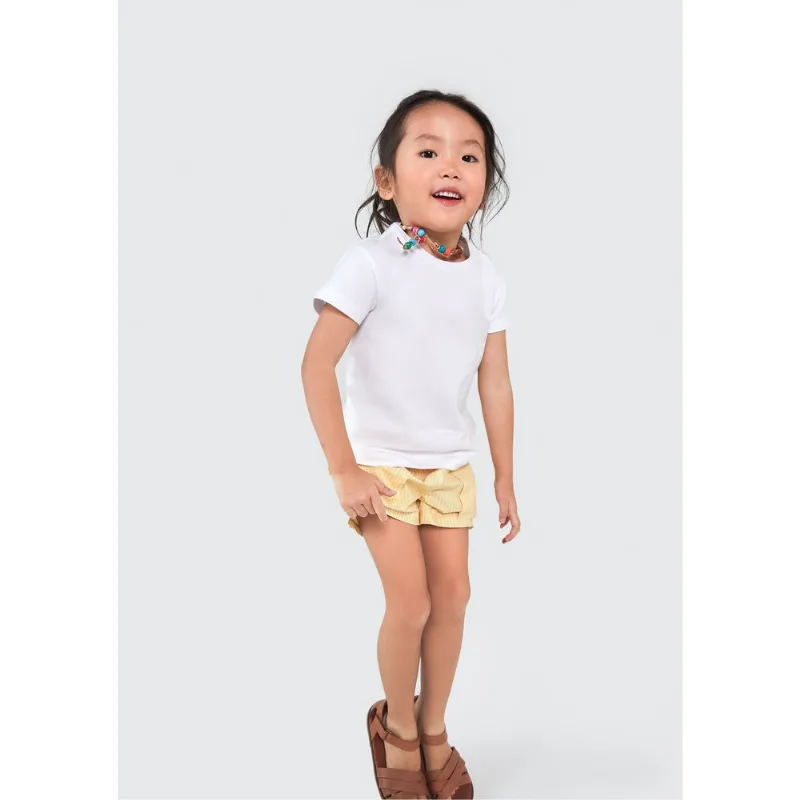 Blusa Básica Infantil Menina Toddler Manga Curta - Branco 001