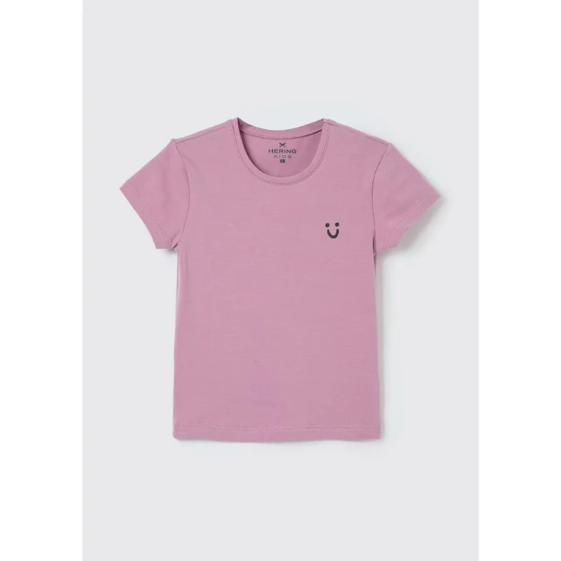 Blusa Básica Infantil Menina Toddler Manga Curta - Rosa 004