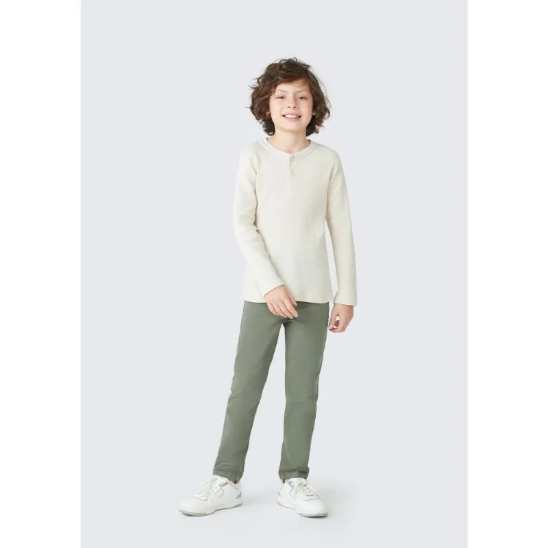 Calça Infantil Menino Slim Em Sarja - Verde 008