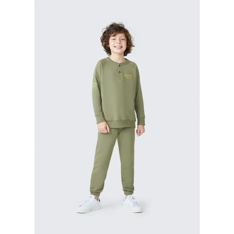 Conjunto de Moletom Infantil Menino Com Estampa - Verde 014