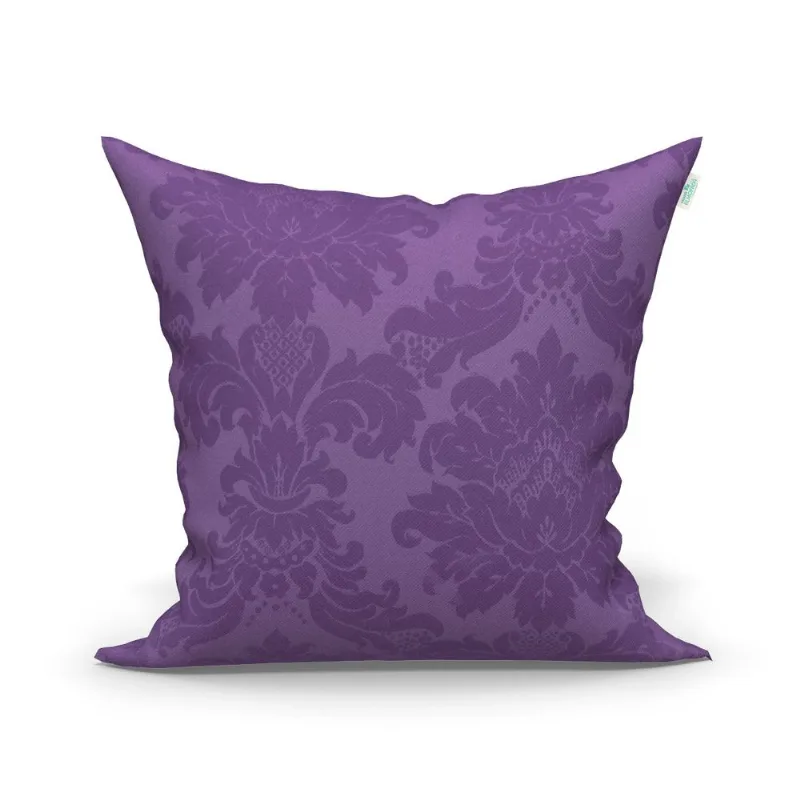 Capa Almofada 60cm x 60cm Grande Roxa Lisa Medalhão com