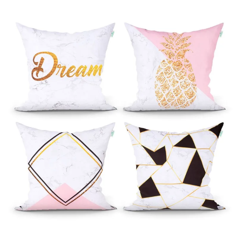 Kit De Capa Almofada de Quarto Clean Branca Estampada