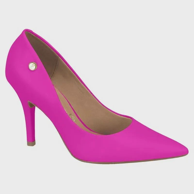 Scarpin Feminino Salto Alto Pelica Pink Neon Vizzano 1184.1101