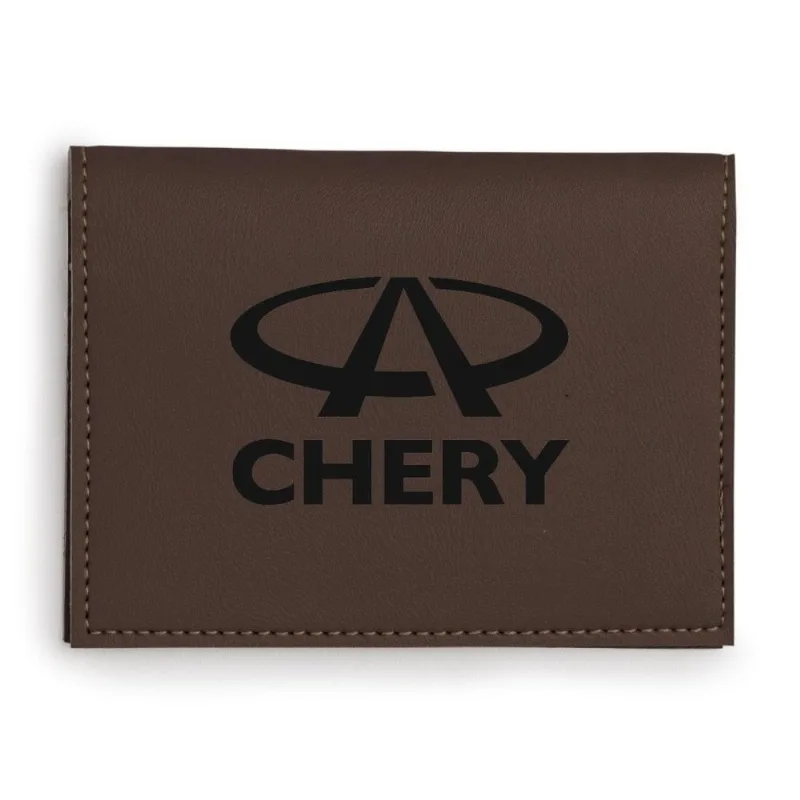 Porta Cartões Marrom Visor Transparente Para Chery