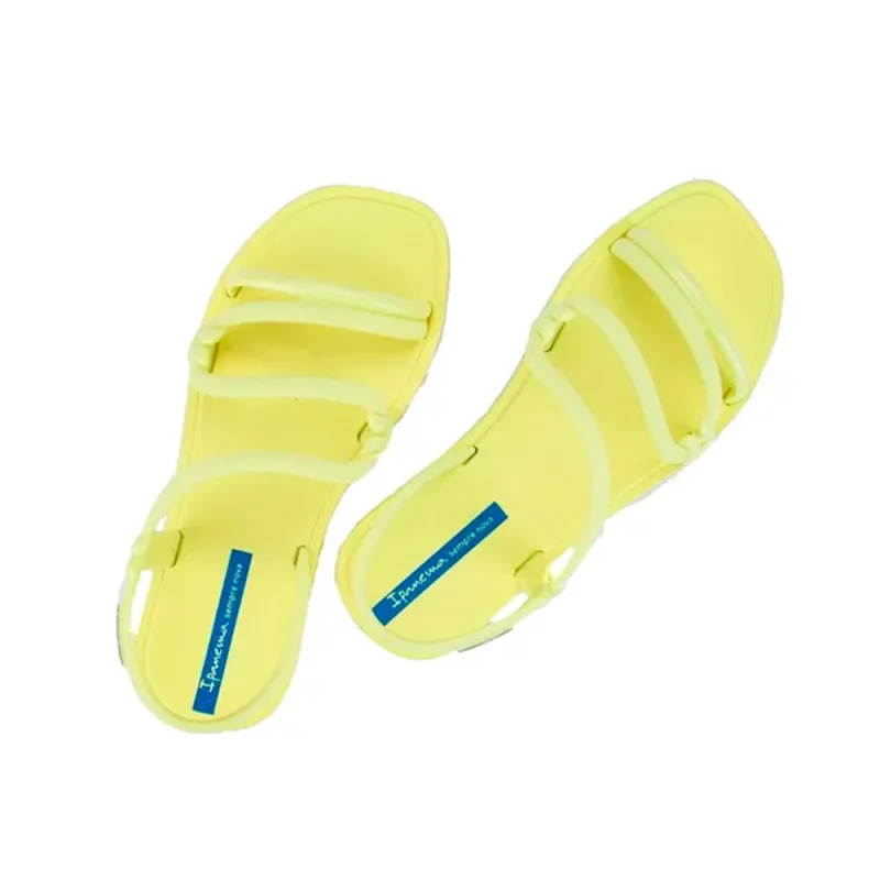 Sandália Ipanema Feminina Solar c/ Traseira Amarelo/Azul 38 - IPANEMA - Vestuário