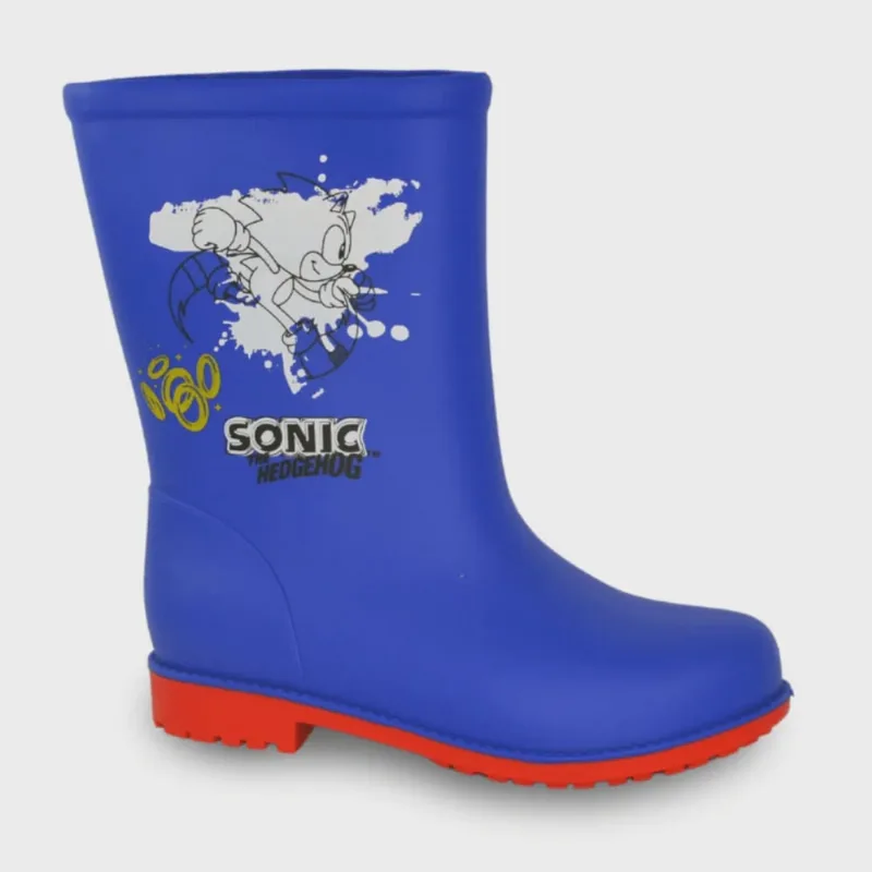 Galocha Grendene Sonic Agile Infantil Azul Vermelho