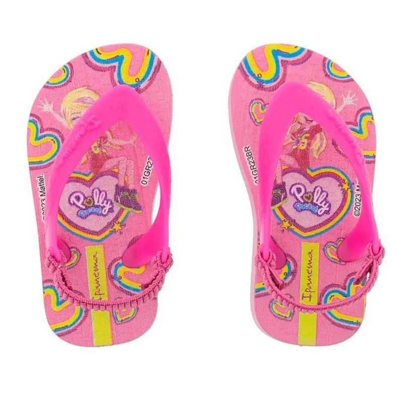 Chinelo Ipanema Feminino Infantil com Elástico Polly Pocket Pink 17 18