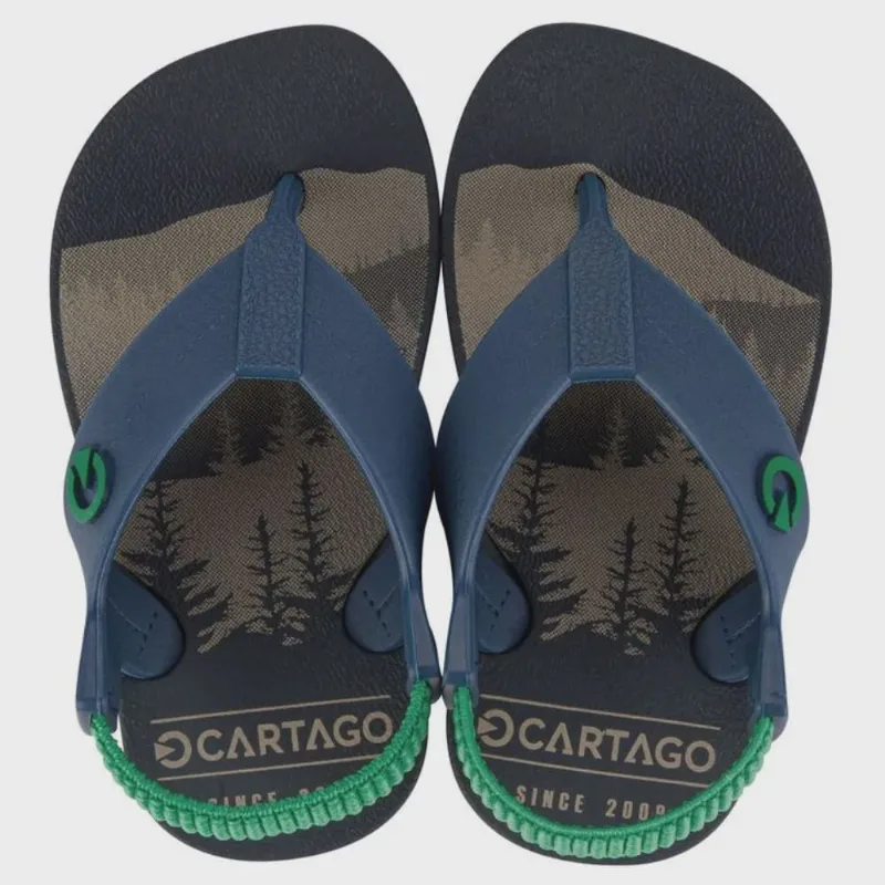 Chinelo Infantil Cartago Atlanta Dedo Baby Azul/Verde - IPANEMA